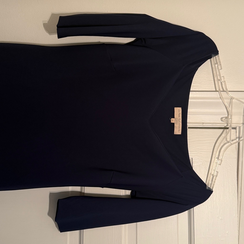 La Petite Robe Di Chiara Boni Elegant Evening Gown With Train, Navy, Sz 46 (10)